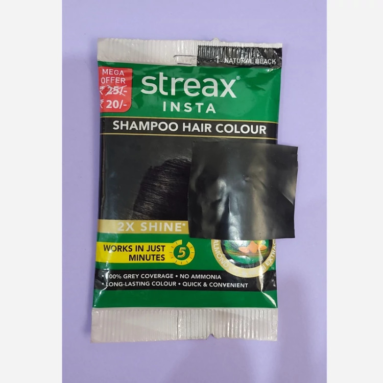 شامپو رنگ مو مشکی ( streax)یکبار مصرف
