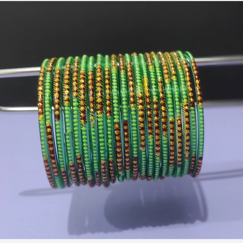 النگوی شیشه ای سبز زمردی هندی  سایز 2 (24 عدد 280 هزار)