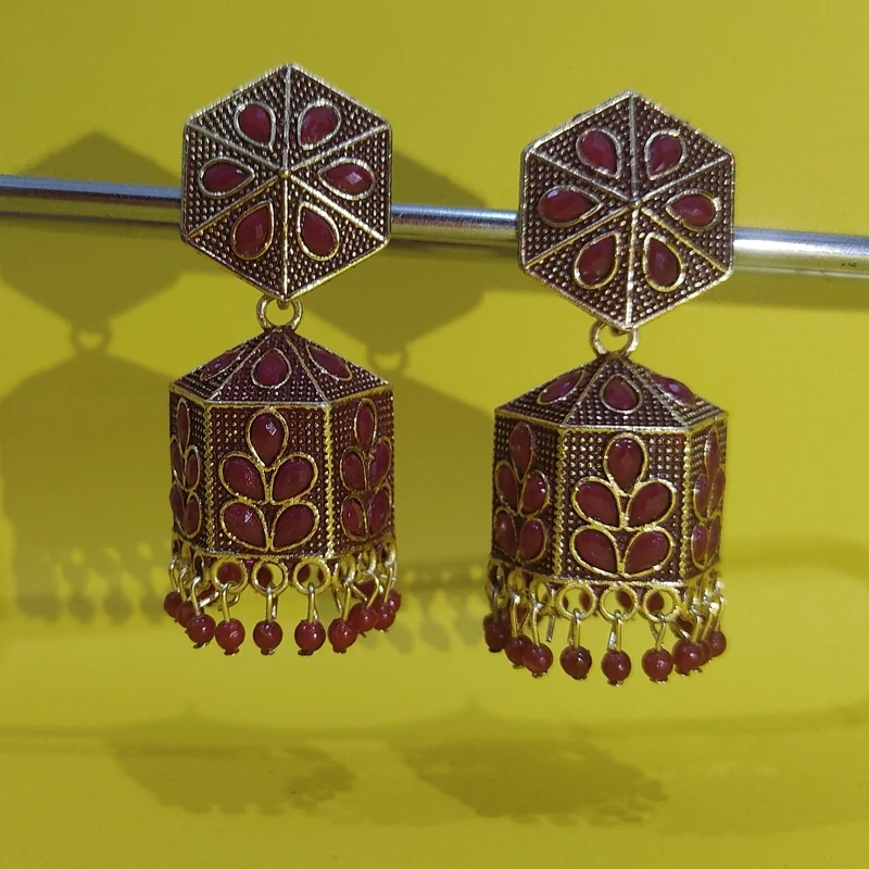 گوشواره هندی طرح روبی 204